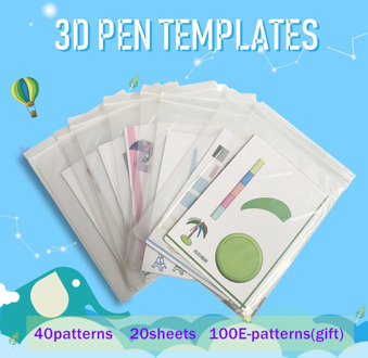 40 Patterns 20 Sheets 3D Pen Template Pattern Thick Paper + Graffiti Film Drawing Board For Myriwell Sunlu 3D Pen Tool Parts