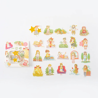 40 pcs/ Bag Girls Sunny Happy Day Diary Decorative Stickers DIY Sealing Paste Stickers