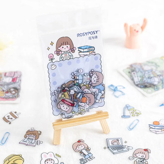 40 pcs/bag Kawaii Travel rabbit girl Decorative Stickers Scrapbooking Stick Label Diary Stationery Album cute Cartoon sticker