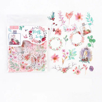 40 pcs /Bag Memories of Flowers Diary Decorative Stickers Album Paper Hand Account Decor