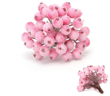 40 Pcs Decoratieve Mini Kerst Frosted Fruit Berry Holly Kunstbloem