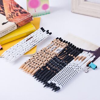 40 Pcs Kawaii Zwart Wit Mechanische Potloden Side Druk School Office Supply Student Briefpapier Kids Automatische Potlood 0.5Mm