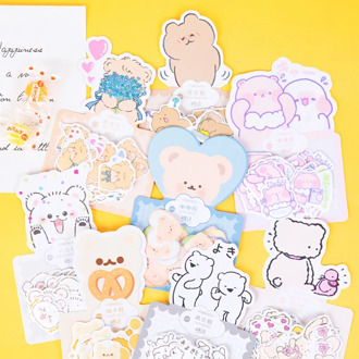 40 pcs/pack Cute bear Journal Decorative Stickers Scrapbooking Stick Label Diary Album stationery Kawaii cartoon animal Stickers