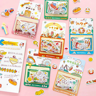 40 PCS/Pack Cute Cartoon cat Dessert Stickers Funny Sticker Flakes Decorative Stationary Scrapbooking Gift Girl School Supplies