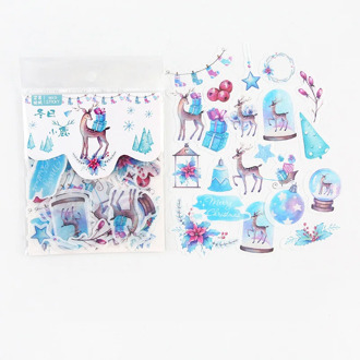 40 pcs /Pack Nordic Winter Christmas Deers Adhensive Stickers Album Diary Hand Account Decorative Stickers