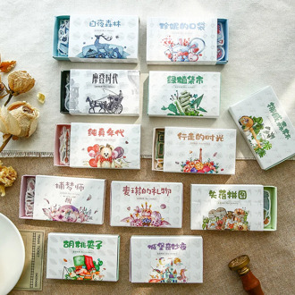 40 pcs/pack White Night Forest Series Stickers Adhesive Stickers DIY Decoration Diary Stationery Stickers