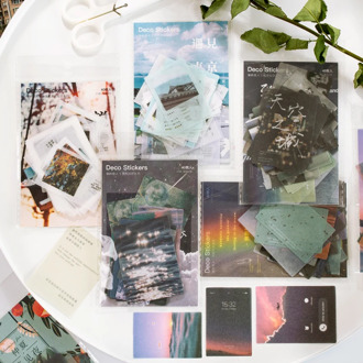 40 pcs Salt ins scenery Decorative Stickers Scrapbooking Paper Sticker Flakes Stationary Album Office Accessories Art Supplies