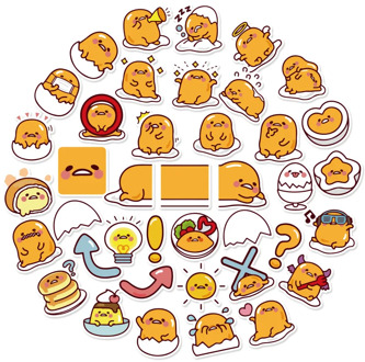 40 pcs/set Cartoon Anime Lazy Egg Gudetama Waterproof Stickers Scrapbooking DIY Supplies Cute Diary Stationery Stickers Travel