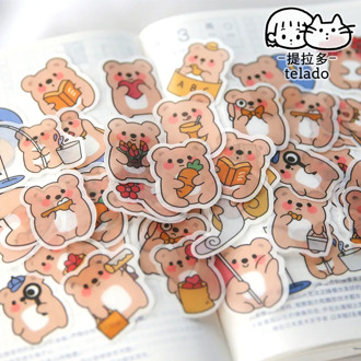 40 pcs/set Cute Chunky Little Animals Washi Paper Stickers Scrapbooking Stationery Diary Sticker School Supply