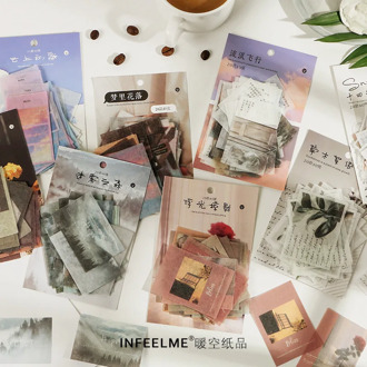 40 pcs/set Letter of Time Ins Scenery Washi Paper Stickers Scrapbooking Stationery Diary Sticker School Supply
