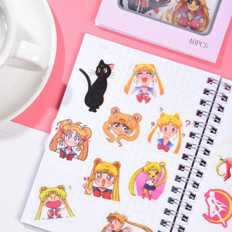 40 pcs/set New Arrival Sailor Moon Non-Repeated Washi Paper Stickers Scrapbooking Stationery Diary Sticker