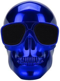 40 # Plating Schedel Patroon Draagbare Draadloze Bluetooth 3.0 Stereo Speaker Met Hd Geluid En Super Bass Compatibel Voor Mp3 telefoons blauw