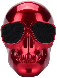 40 # Plating Schedel Patroon Draagbare Draadloze Bluetooth 3.0 Stereo Speaker Met Hd Geluid En Super Bass Compatibel Voor Mp3 telefoons rood
