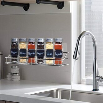 40 # Rvs Badkamer Opslag Plank Punch-Gratis Keuken Badkamer Wc Muur Opknoping Mounted Opbergrek Lijm