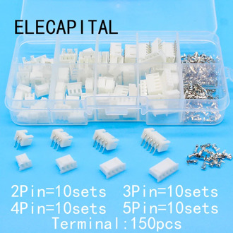 40 sets Kit in box 2p 3p 4p 5pin Right angle 2.54mm Pitch Terminal / Housing / Pin Header Connector Adaptor XH Kits