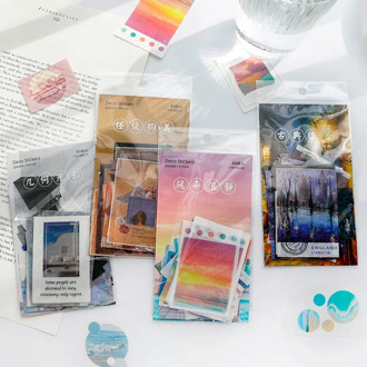 40 Sheets Creative Sea Stars Scenery Art Stickers Cute World And Sky Decoration Sticker Aesthetic Stationery Handmade With Love