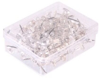 40 Stks/doos Kaart Punaises Plastic Metalen Push Pins Diy Duim Kopspijkers Voor Foto 'S Kurk Boord School Kantoorbenodigdheden transparant
