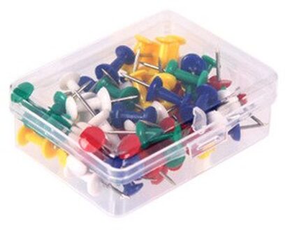 40 Stks/doos Kaart Punaises Plastic Metalen Push Pins Diy Duim Kopspijkers Voor Foto 'S Kurk Boord School Kantoorbenodigdheden veelkleurig