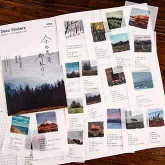 40 stks/pak Creatieve Journal Decoratieve Sticker Label Dagboek Stationaire Japanse Deco Foto Album Sticker Vlokken Scrapbooking 1