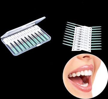 40 Stks/pak Zachte Siliconen Dental Floss Rager Wegwerp Tanden Stick Tandenstokers Floss Tooth Pick Oral Care Borstel