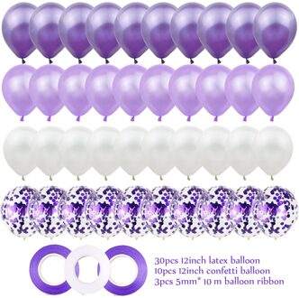 40 Stks/set 12Inch Blauw Ballonnen Zijn Een Meisje Jongen Baby Shower Geslacht Onthullen Verjaardag Party Diy Decoratie Babyshower Volwassen bruiloft paars