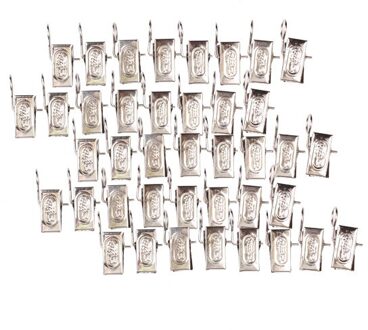 40 Stks/set Gordijn Rod Clips Venster Douchegordijn Staaf Clip Gordijn Clips Metalen Rvs Rings Gordijn Clips Klemmen