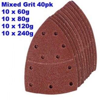 40 Stks/set Schuren Lakens Palm Sander 60 80 120 240 Grit Aluminium Oxide Schuurmachine Papers