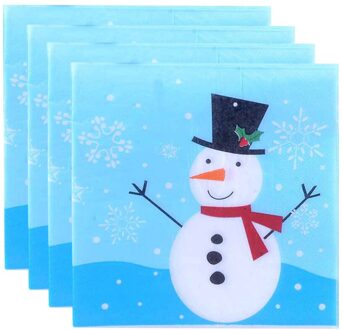 40 Stuks Kerstmissneeuwman Gedrukt Servetten Decoratieve Tissue Diner Papieren Handdoek Feestartikelen zoals getoond