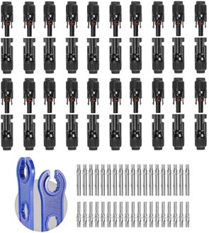 40 Stuks Mannelijke En Vrouwelijke 20 Pairs Solar Connectoren Aansluiten Solar Cable Pv Connectors Waterdichte Met Spinning Gereedschap Voor Gratis