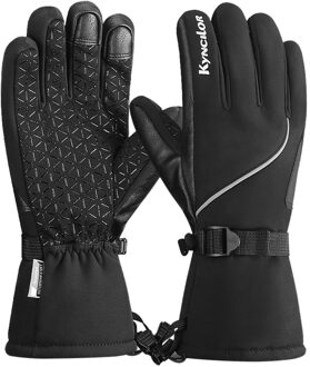 40 # Thermische Ski Handschoenen Mannen Vrouwen Winter Fleece Waterdicht Warm Kind Snowboard Sneeuw Handschoenen 3 Vingers Touch Screen Voor skiën Xl