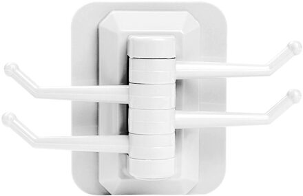 40 # Thuis Creatieve Muur Pothook Rotary 4-Haak Keuken Badkamer Muur Handdoekenrek Zonder Schroef En Ongebaande opslag Hanger wit