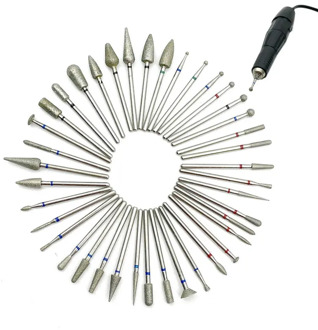 40 Type Diamond Nail Drill Bit For Manicure Cutter Dental Diamond Grinding Polish Burs Dental Lab Polisher 10pcs/set