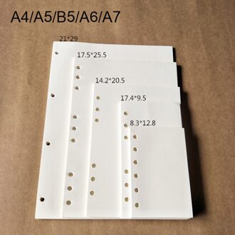 40 vel A5 A6 A7 Losse Blad Notebook Core Spiraal Bindmiddel Blanco Binnenpagina Papier Dagboek Planner Refill Papier School kantoorbenodigdheden A5 6 Hole 40 sheets