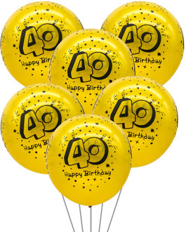 40 Verjaardagsfeestje Decoratieve Ballon 12-Inch 2.8 Gram Brons verzilverd Afdrukken Verjaardag met Cijfers Rubber Ballonnen custo 12 duim zwart 40 Birthday Rubber Balloons 50 zak