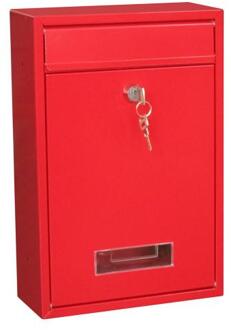 40% Verkoop! Outdoor Afsluitbare Wandmontage Opknoping Ijzer Post Brief Doos Street Mailbox Met Key Krant Doos Rood
