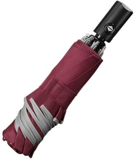 40 # Volautomatische Dubbele Grote Paraplu Regen Vrouwen 3Folding Wind Slip Grote Paraplu Mannen Reizen Zakelijke Auto paraplu rood