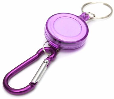 40 # Zware Intrekbare Pull Metal Naam Card Sleutelhanger Terugslag Clip Kantoor Riem Lanyard Badge Houder Id Sleutelhanger paars