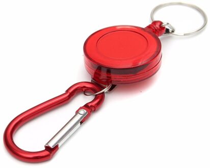 40 # Zware Intrekbare Pull Metal Naam Card Sleutelhanger Terugslag Clip Kantoor Riem Lanyard Badge Houder Id Sleutelhanger rood
