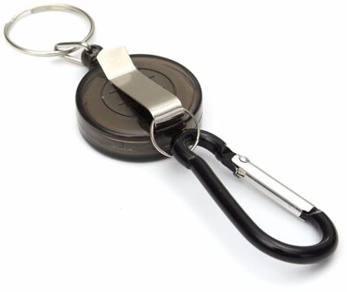 40 # Zware Intrekbare Pull Metal Naam Card Sleutelhanger Terugslag Clip Kantoor Riem Lanyard Badge Houder Id Sleutelhanger zwart