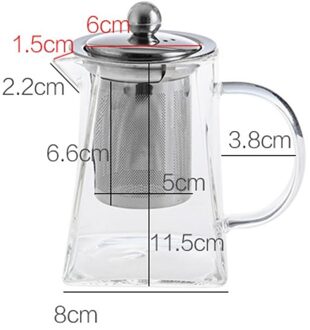400/500ML Hoge Temperatuur Glazen Theepot Chinese Thee Set Puer Waterkoker Koffie Glas Maker Handig Office Tea Pot met Filter