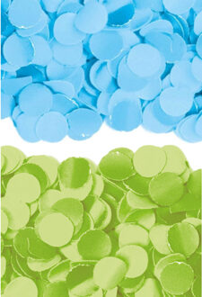 400 gram groen en blauwe papier snippers confetti mix set feest versiering
