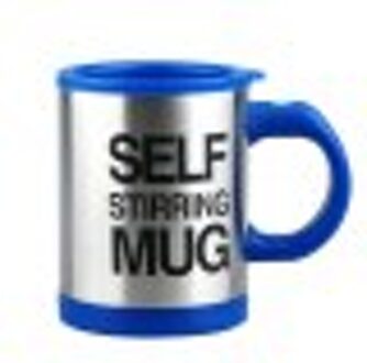 400 Ml Zelf Roeren Mok Rvs Mix Koffie Thee Cup Met Deksel Automatische Elektrische Lui Koffie Melk Mengen Auto roeren Mok Blauw