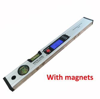 400 Mm Digitale Gradenboog Hoekzoeker Inclinometer Elektronische Level 360 Graden Met/Zonder Magneten Niveau Hoek Helling Test Heerser zilver met magnets