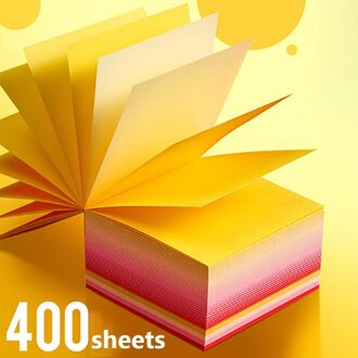 400 Vellen Kleur Memo Pad Niet Sticky Memo Papier Kantoorbenodigdheden Kleine Notepad School Student Levert Voor geel