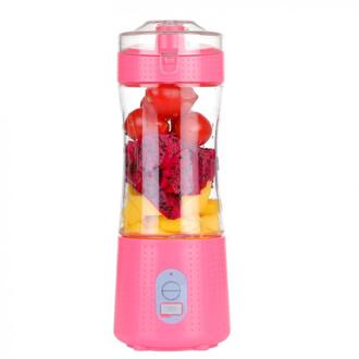 4000Mah Mini Draagbare Blender Handheld Fruit Juicer Cup Smoothies Mixer Met Zes Messen Voor Home Office Sport Reizen Rood