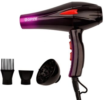 4000W Professionele Reizen Haardroger Diffuser Elektrische Roterende Blow Haardroger Styling Toos Voor Kapsalon + Nozzle paars