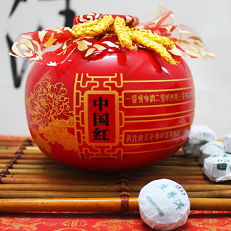 400G Yunnan Pu'er Tea Raw Tea Compressed Mini Puer Tea Pu'er Dragon Ball Tea Ceramic Canned