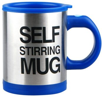 400Ml Automatische Zelf Roeren Mok Koffie Melk Mengen Mok Roestvrij Staal Thermische Kop Elektrische Lui Dubbele Geïsoleerde Kopje Koffie marine blauw