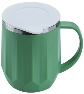 400Ml Double Layer Mokken Roestvrij Staal Koffie Mokken Water Cup Melk Koffie Thee Mok Cup Geïsoleerde Mok Met deksel Drinkware groen