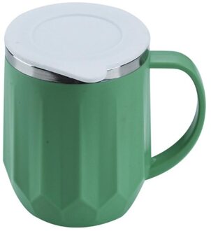 400Ml Dubbele Laag Water Cup Koffie Melk Geïsoleerde Mok Met Deksel groen